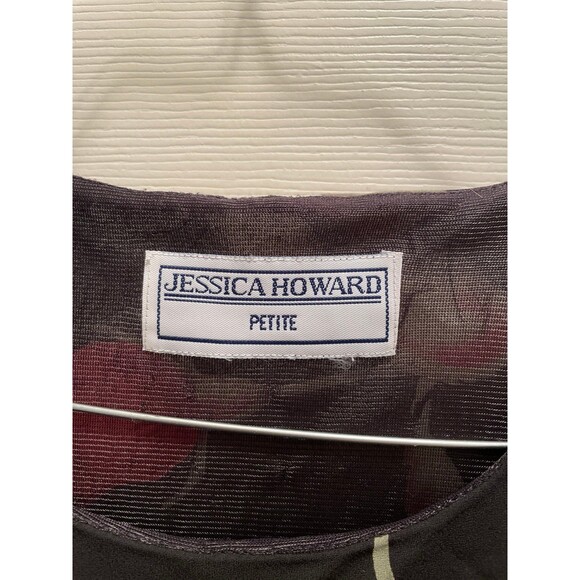 Vintage Jessica Howard Petite‎ Black Dress Long Stem Red Roses Size Small Medium - Picture 3 of 6